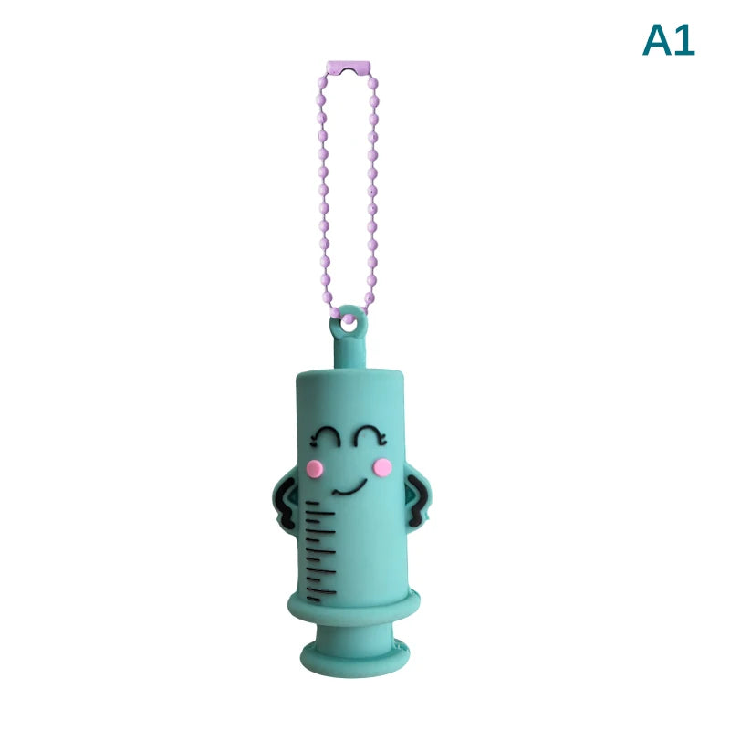 Mint Syringe ampoule opener keychain