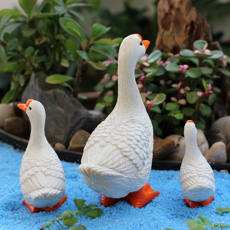 Resin Goose Trio