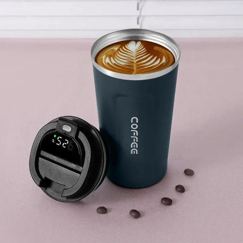 Temperature-Display Travel Mug - 380ML / Blue