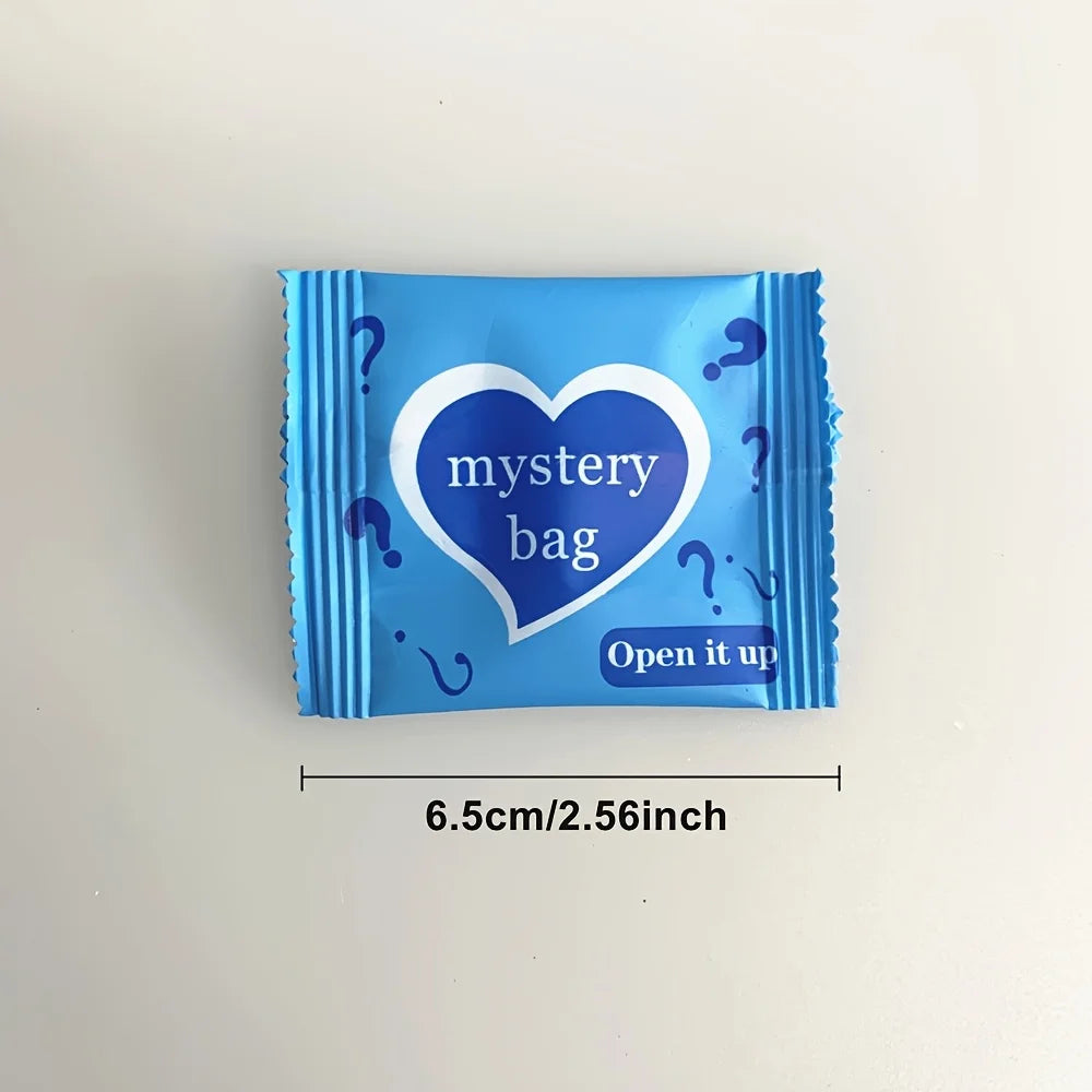 Maker scale photograph of a single mystery bag, about 6.5 cm across