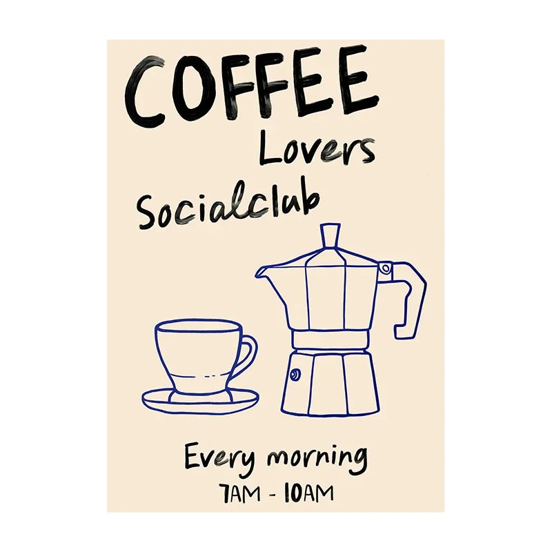 Coffee canvas print, design: Coffee Lovers Social Club
