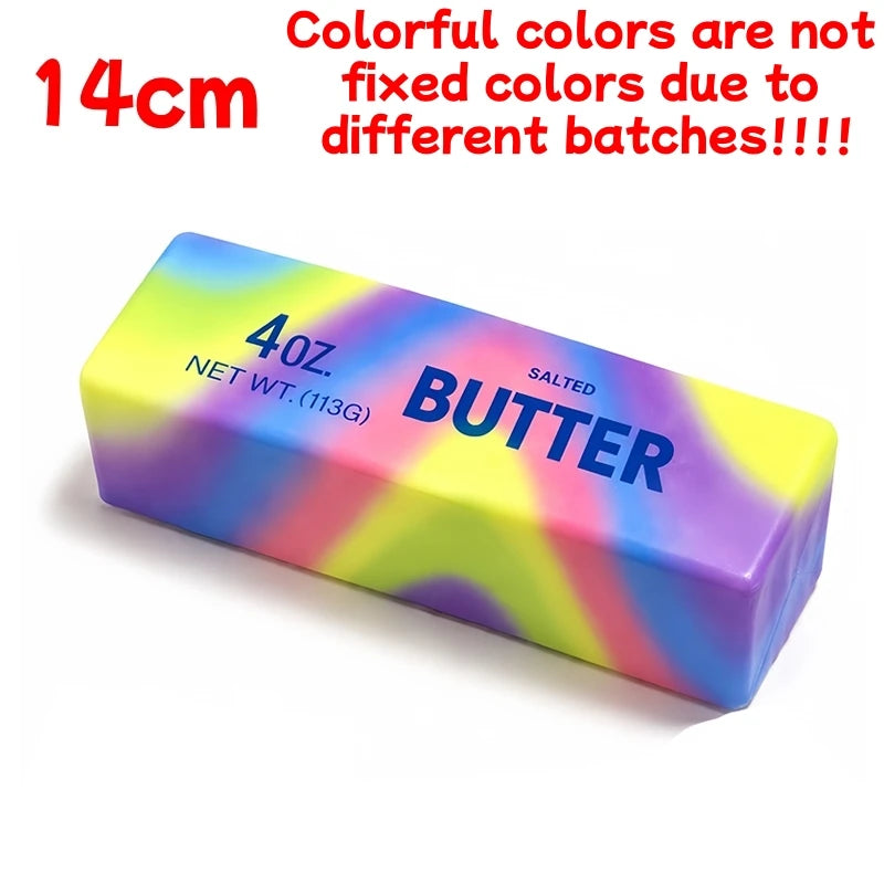 Rainbow Butter 14cm, banded rainbow finish; the maker notes colours vary by batch