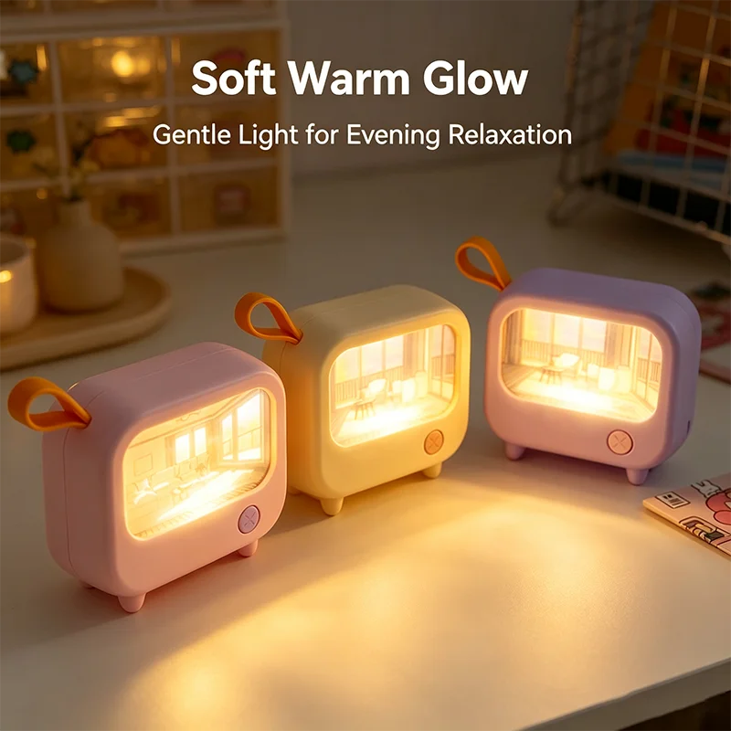 TV Painting Night Light Led Cute Child Learning Table Lamp