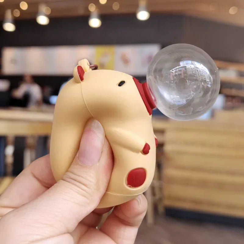 Bubble-Spitting Capybara Keychain