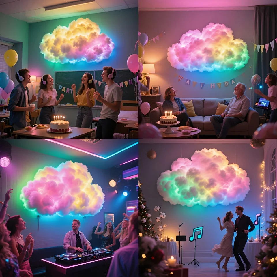 Lámpara LED de nube, decoración de habitación DIY