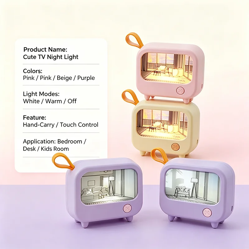 TV Painting Night Light Led Cute Child Learning Table Lamp