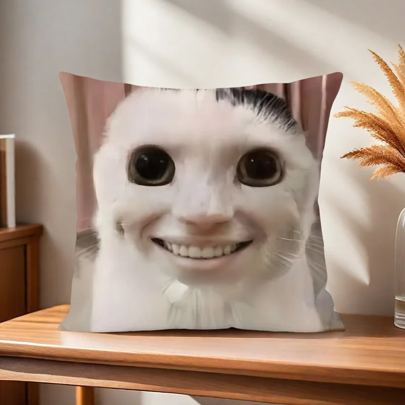 Funda de almohada con meme de gato