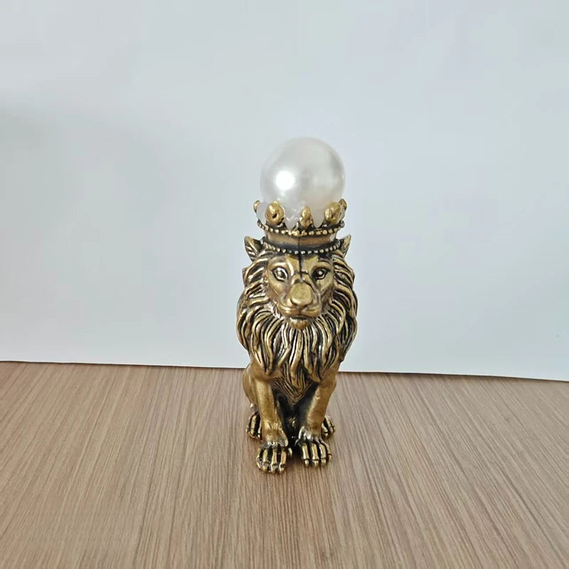 Crowned Lion Gargoyle Pair