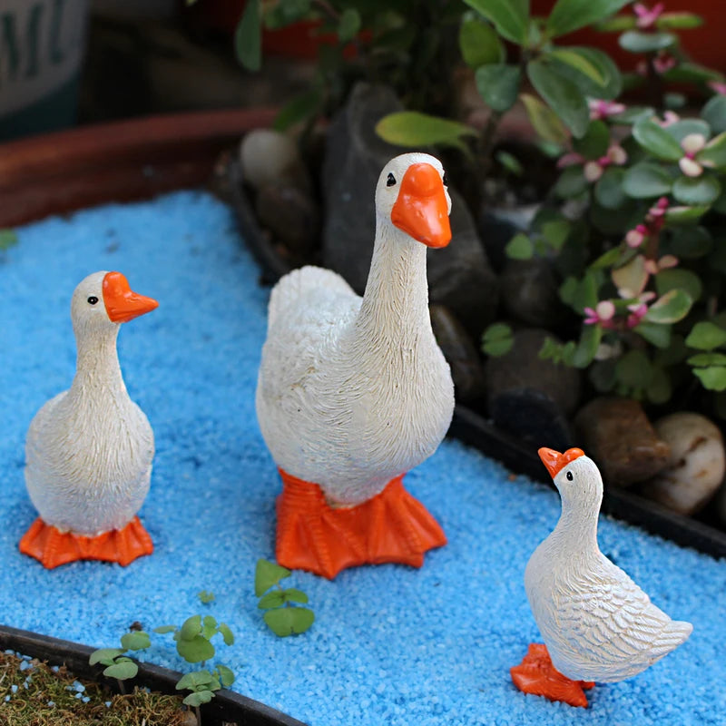 Resin Goose Trio
