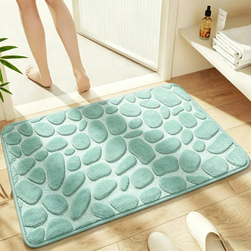 Sky Blue pebble-embossed bath mat
