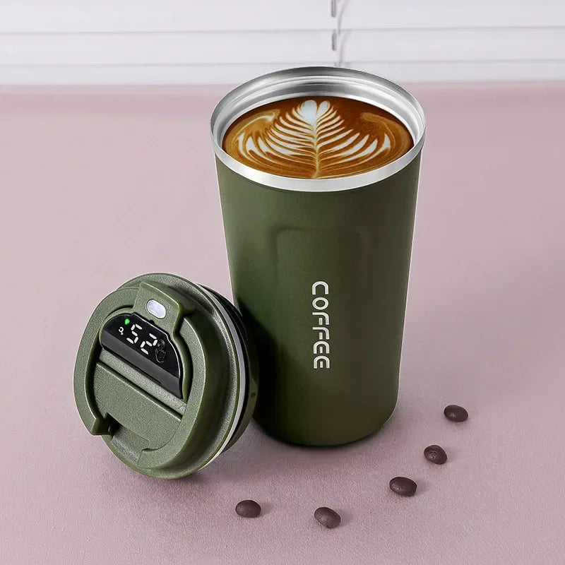 Temperature-Display Travel Mug - 380ML / Green