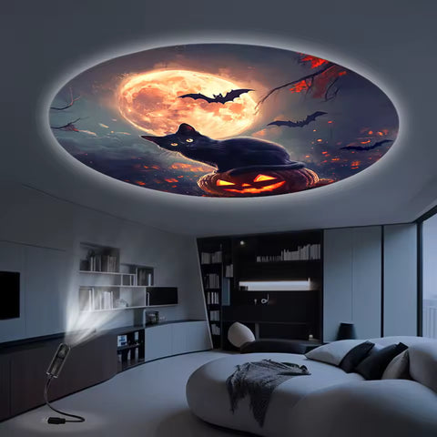 Black Cat Moon Projector