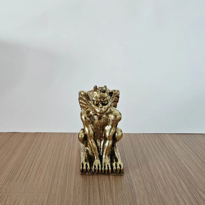 Crowned Lion Gargoyle Pair