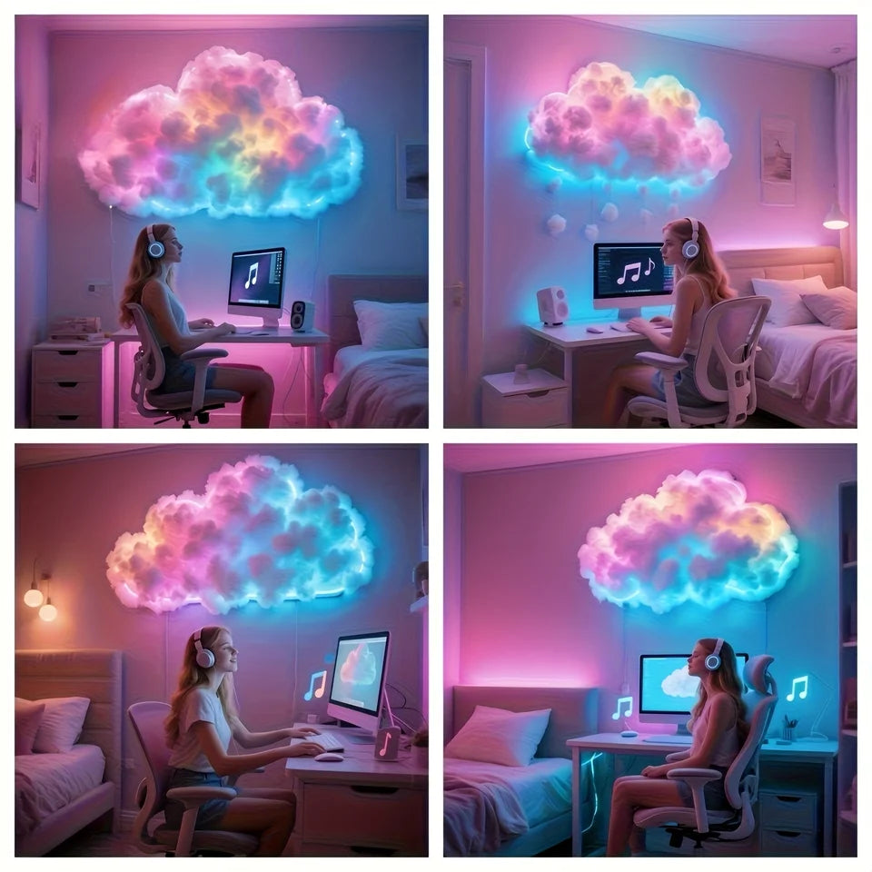 Lámpara LED de nube, decoración de habitación DIY