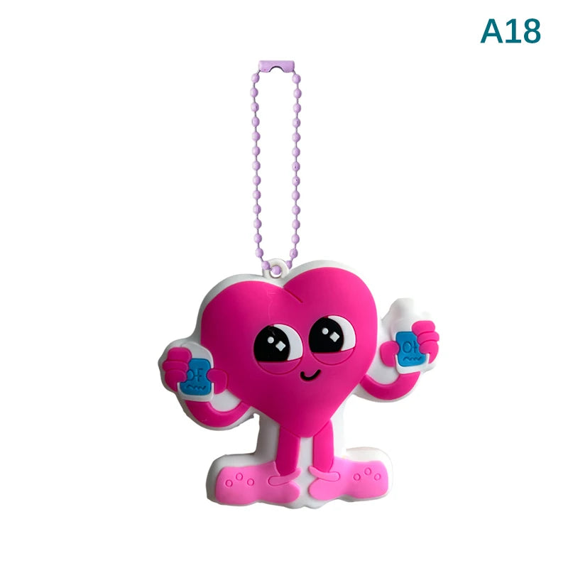 Smiling Pink Heart ampoule opener keychain