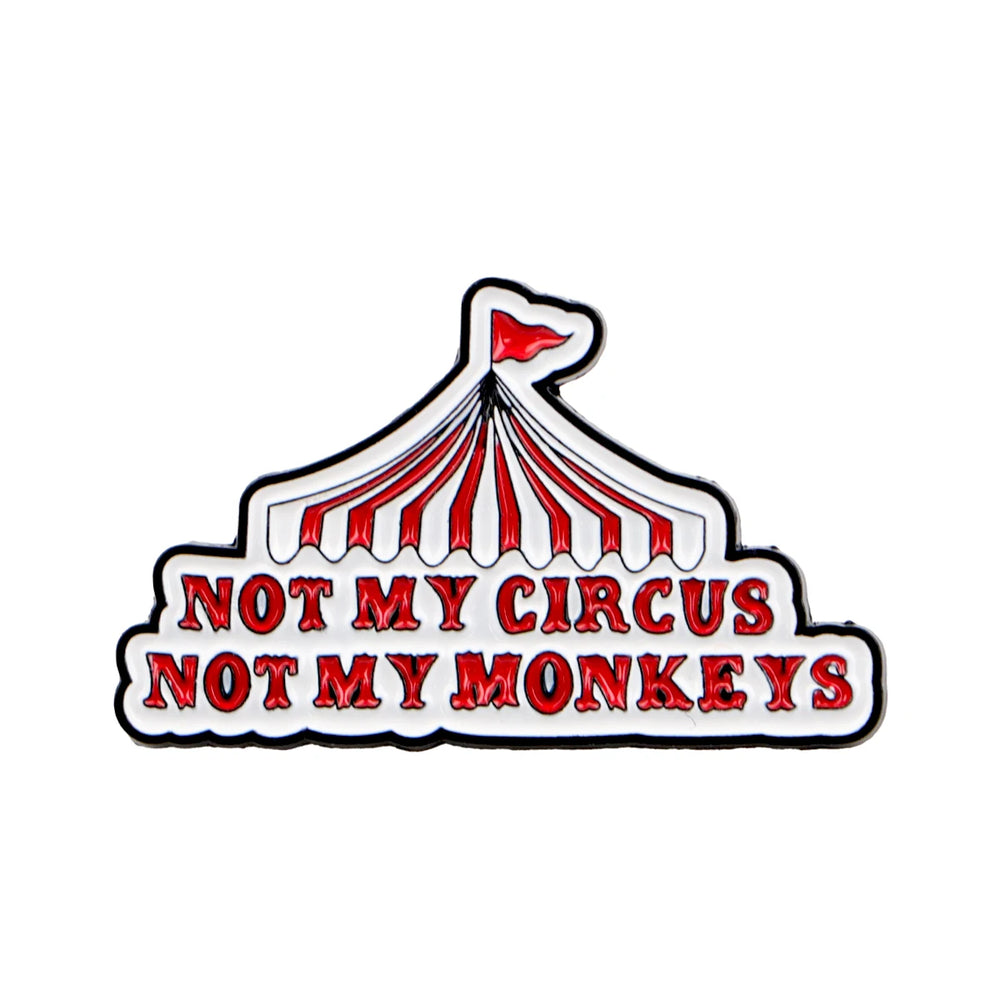The circus tent pin on a plain white background