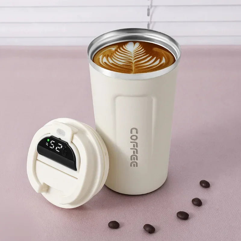 Temperature-Display Travel Mug - 380ML / White