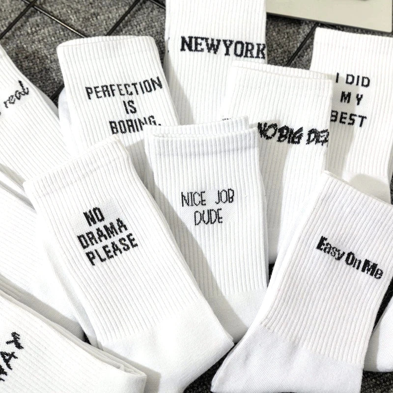 Funny Slogan Crew Socks