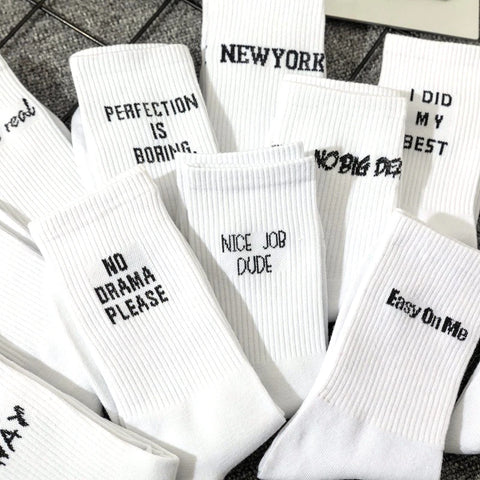 Funny Slogan Crew Socks