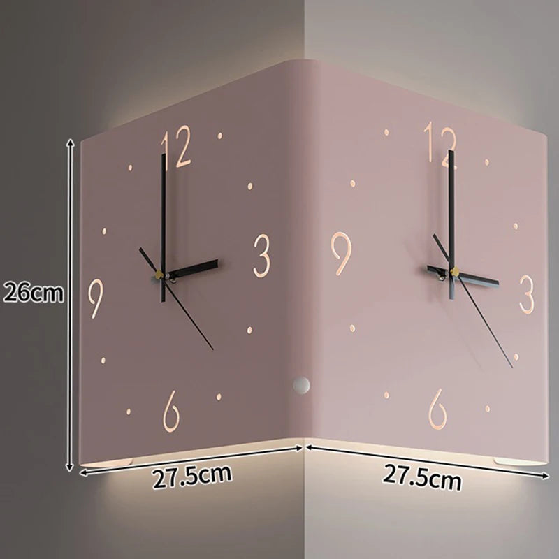 Double-Sided Corner Clock - Pink