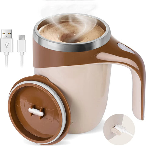 Self-Stirring Magnetic Mug - Brown