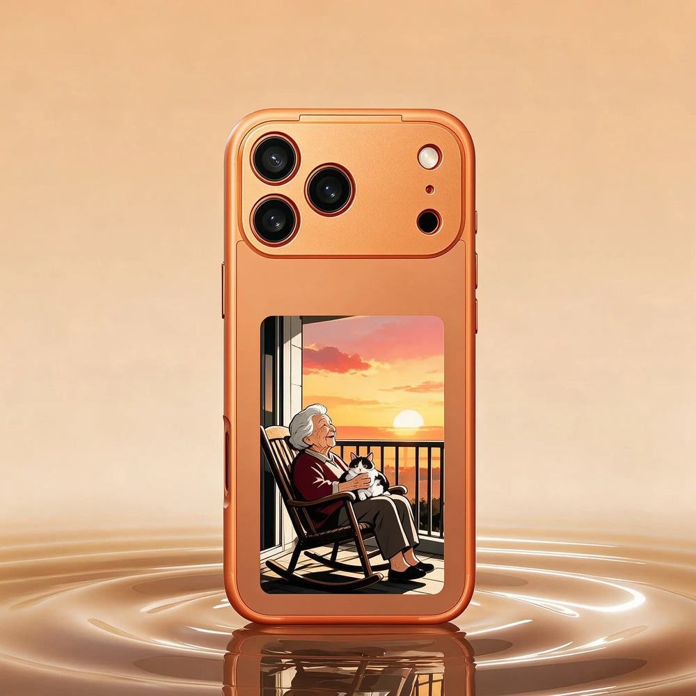 Orange InkShift E-Ink Phone Case
