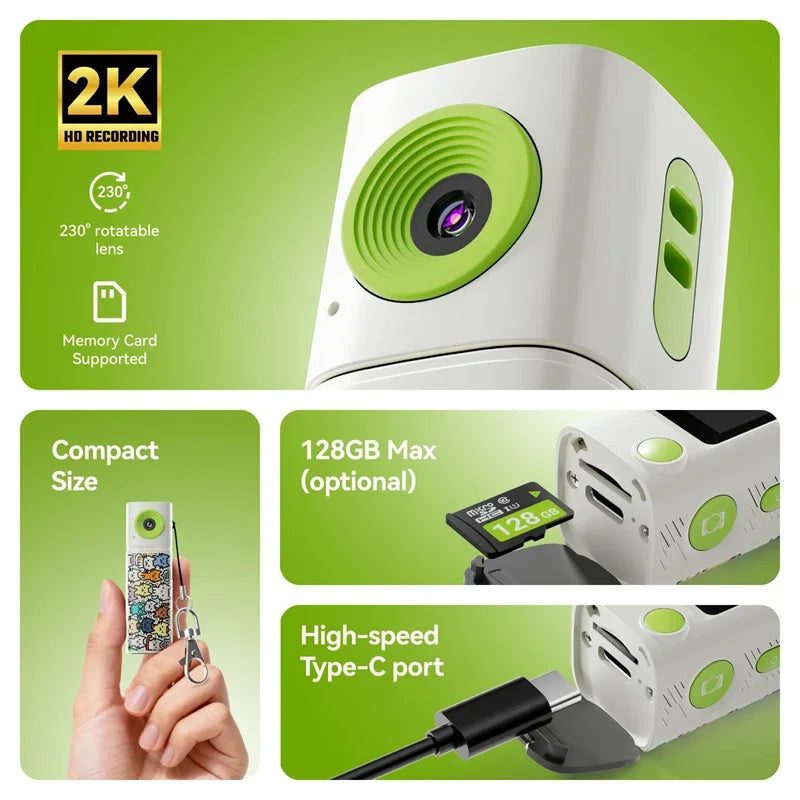 Maker graphic showing the memory card slot and the USB-C charging port