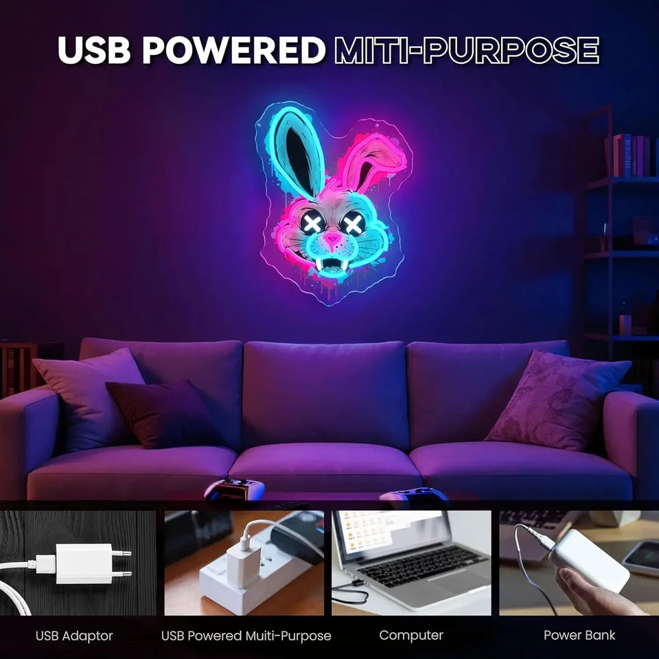 Evil Bunny Neon Sign