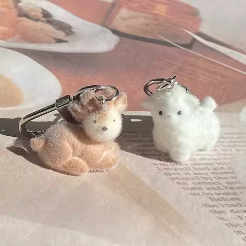 Llavero de animalito esponjoso