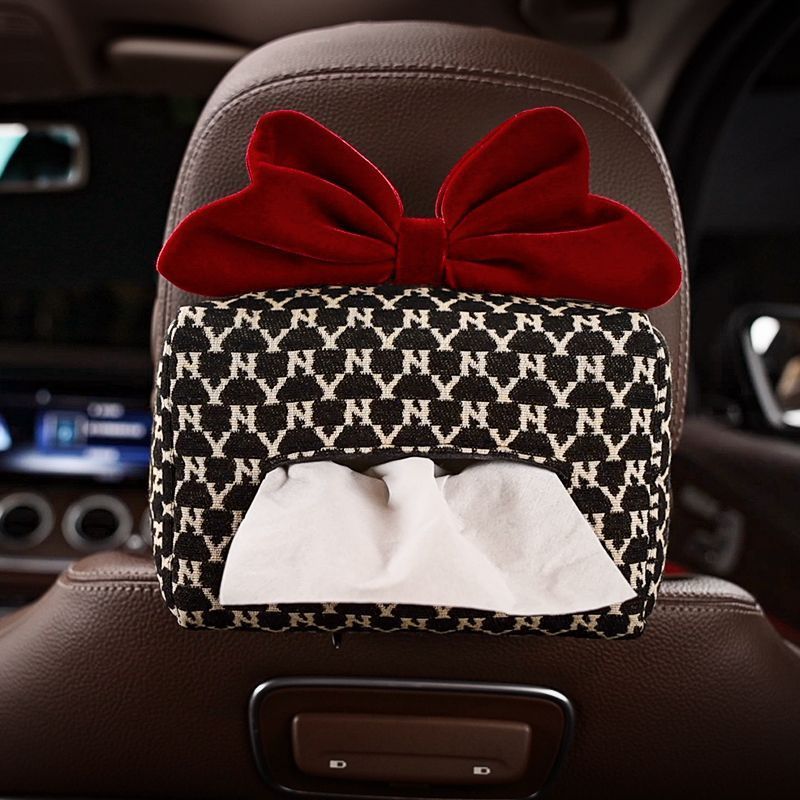 Caja de pañuelos para coche con estampado de pata de gallo