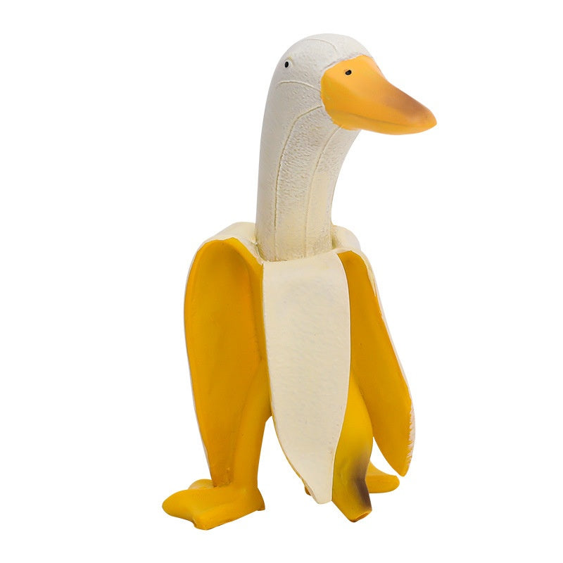 Estatua de jardín de pato banana