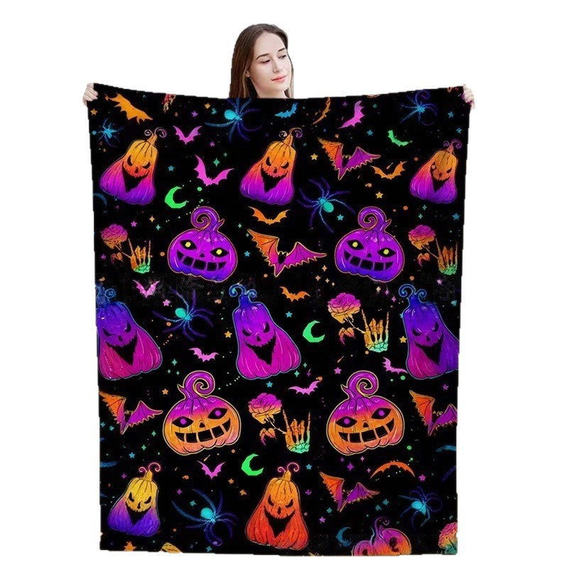 Pumpkin And Bat Blanket