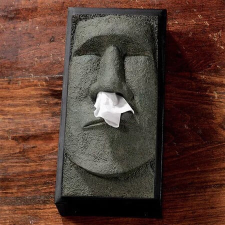 Moai Head Tissue Box
