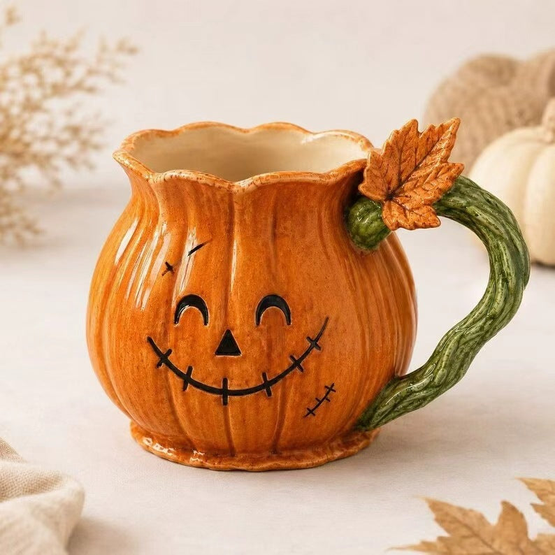 Adorno de resina de taza de calabaza para Halloween