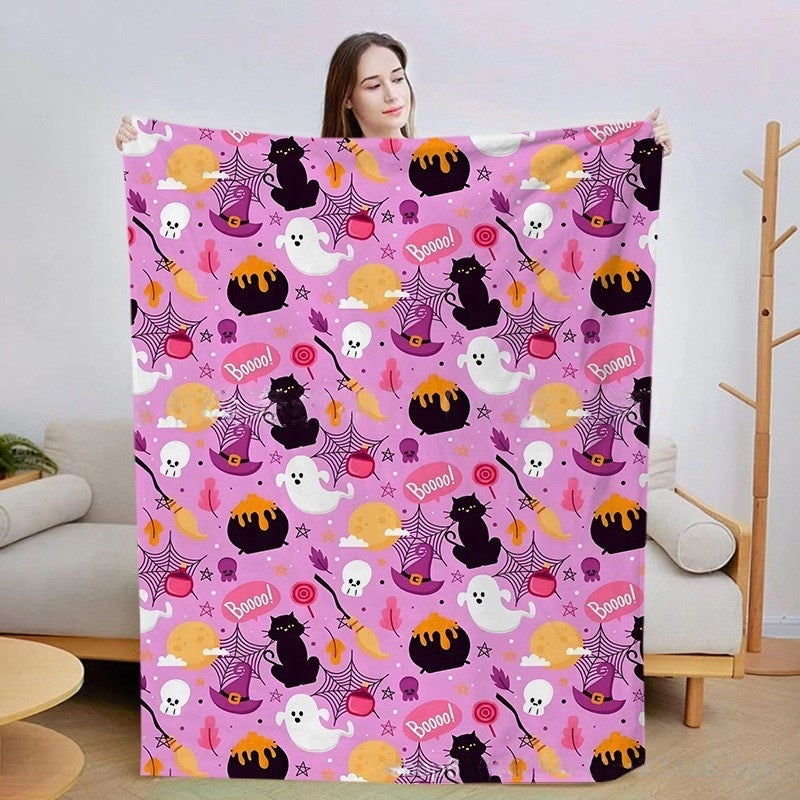 Pumpkin And Bat Blanket