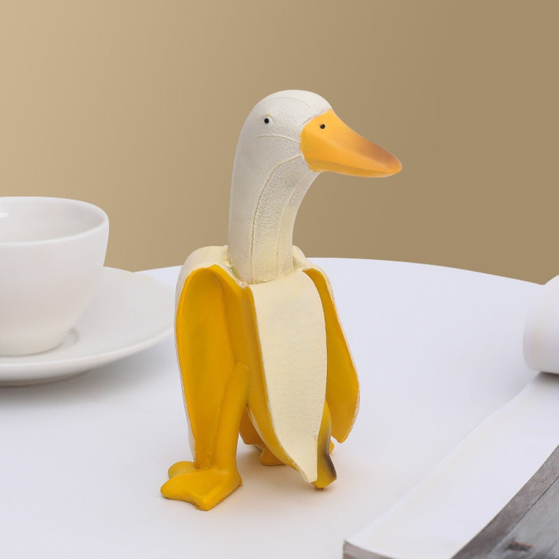 Estatua de jardín de pato banana