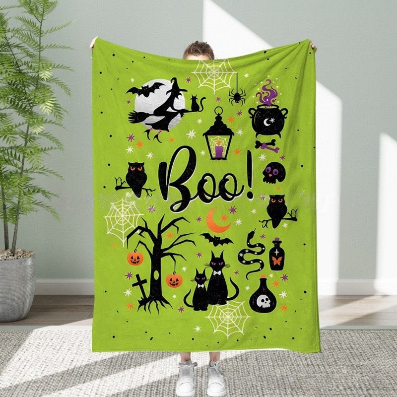 Pumpkin And Bat Blanket