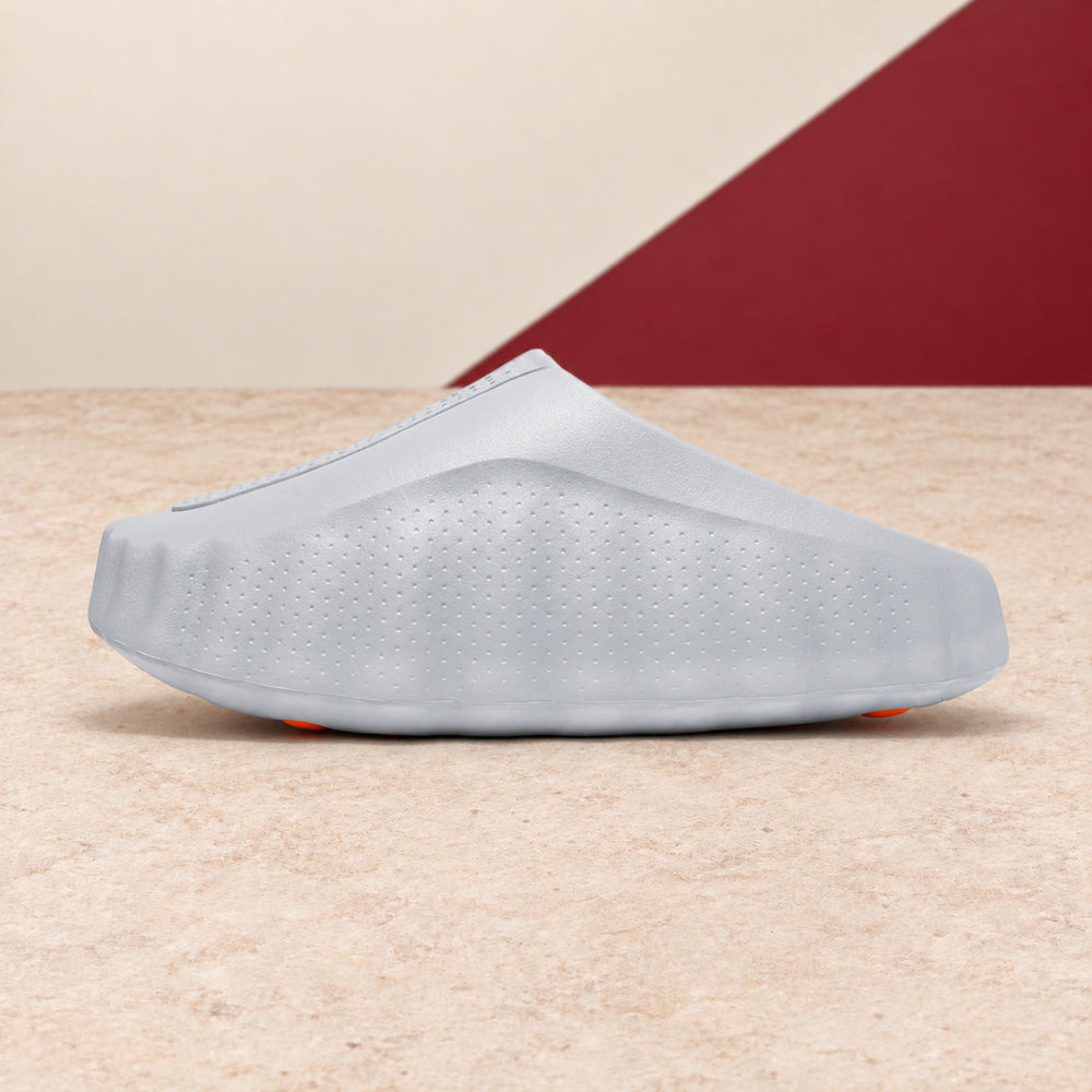 Massage-Node Closed-Toe Clogs - Gray/Orange