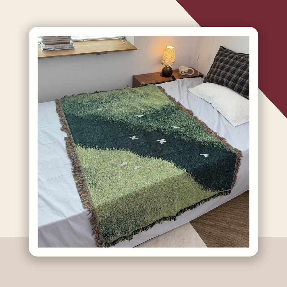 Pastoral Birds Landscape Throw