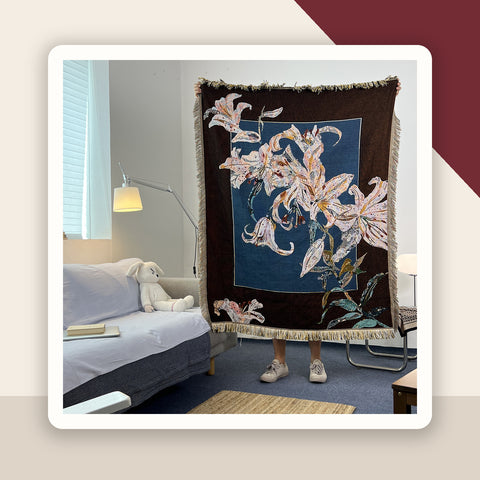 Vintage Lily Cotton-Thread Throw