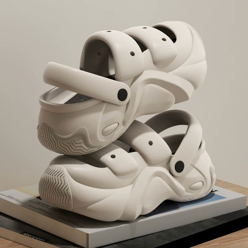 Two-Way Platform Sandal Clogs — White