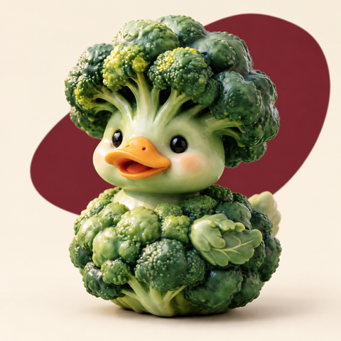 Broccoli Duck Desk Statue on The Weird Store studio background