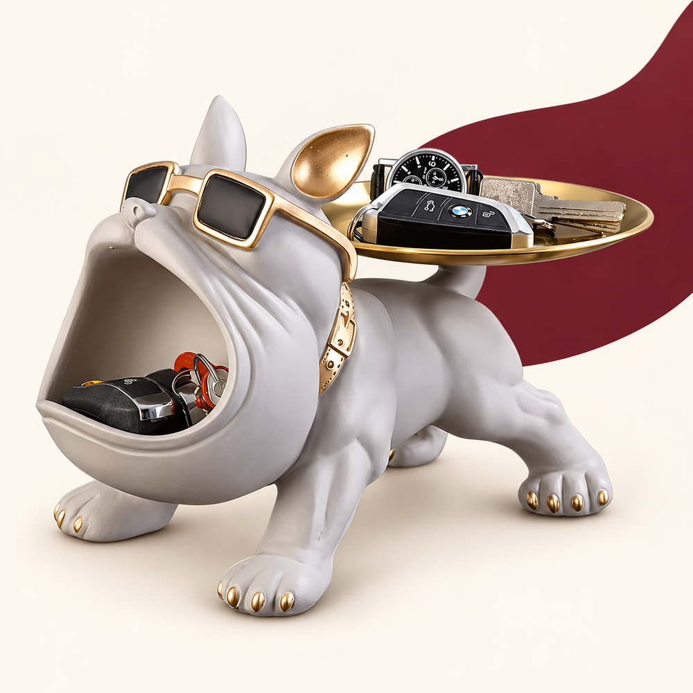 Bulldog Key Storage Figurine on The Weird Store studio background