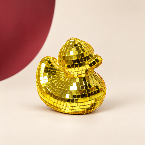 Disco Ball Duck on The Weird Store studio background