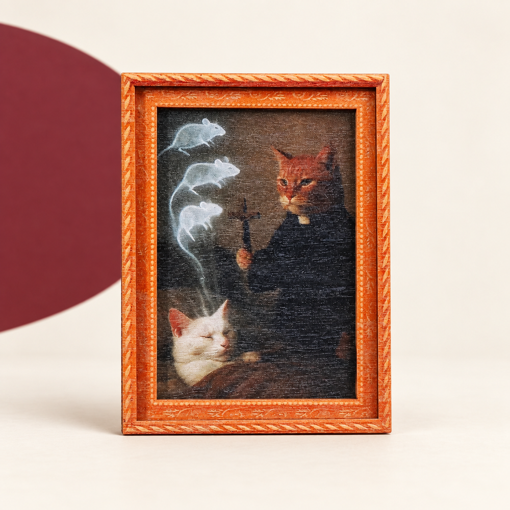 Exorcism Kitten Magnet on The Weird Store studio background