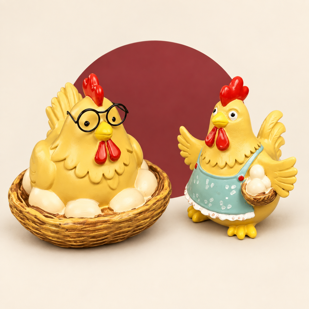 Glasses Hen Garden Statue on The Weird Store studio background