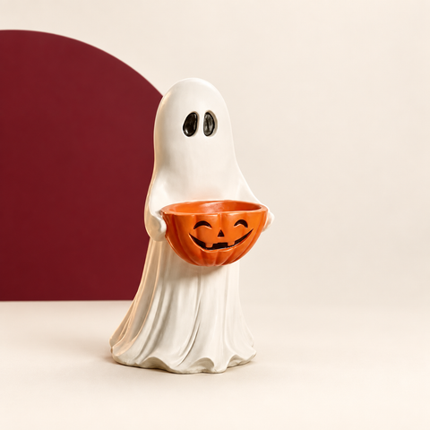 Ghost Pumpkin Candy Bowl on The Weird Store studio background